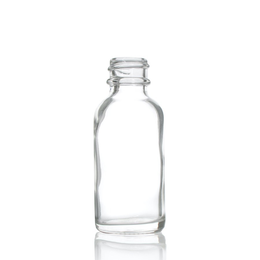 1 oz Clear Boston Round Glass Bottle with 20-400 Neck Finish – Victorie ...