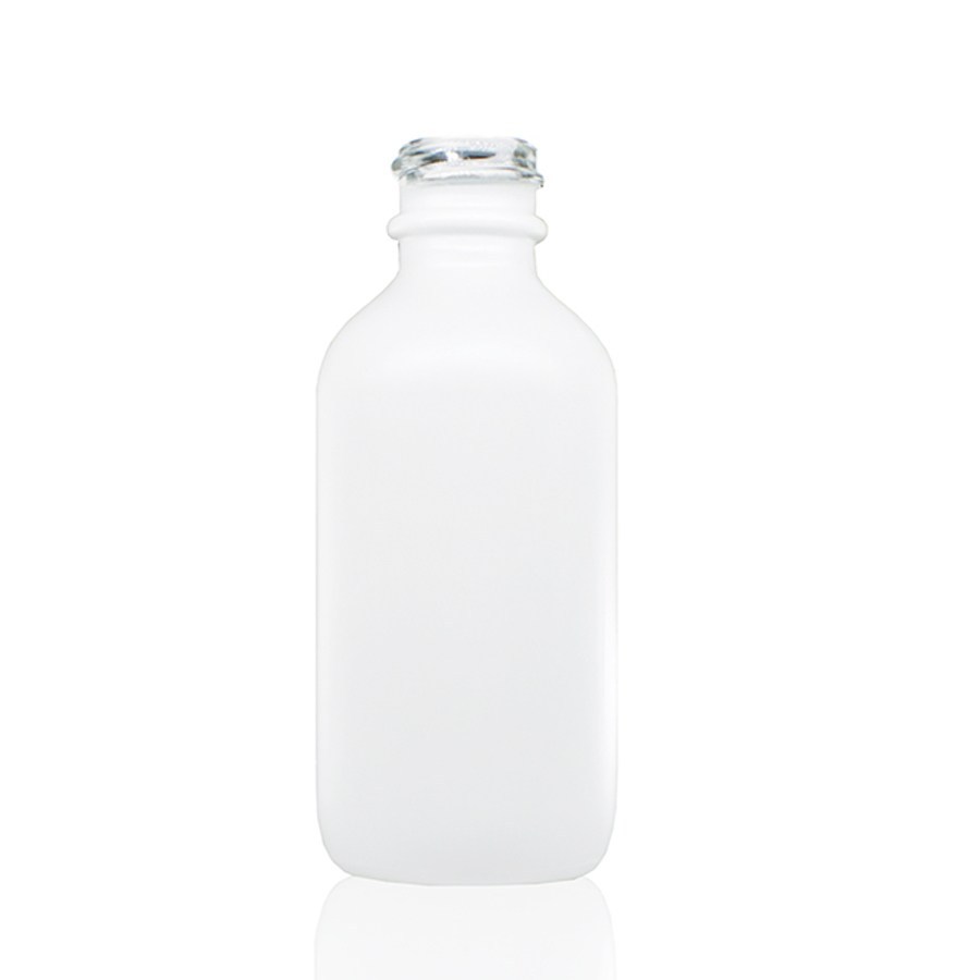 Download 2 oz Frosted White Boston Round Glass Bottle with 20-400 ...