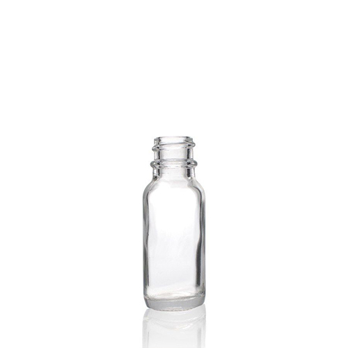 0.5 oz Clear Boston Round Glass Bottle with 18 400 Neck Finish