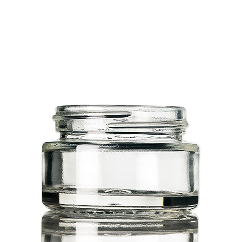 1 2 oz clear glass cylinder low profile jar with 43 400 neck finish