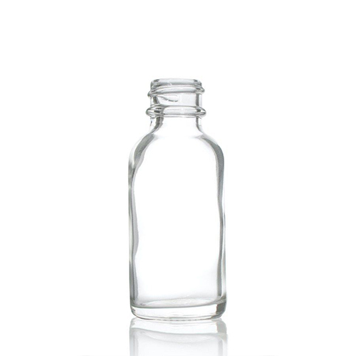 1 oz Clear Boston Round Glass Bottle with 20 400 Neck Finish