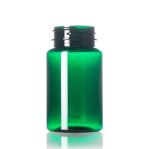 100 cc green PET plastic pill packer bottle with 38 400 neck finish
