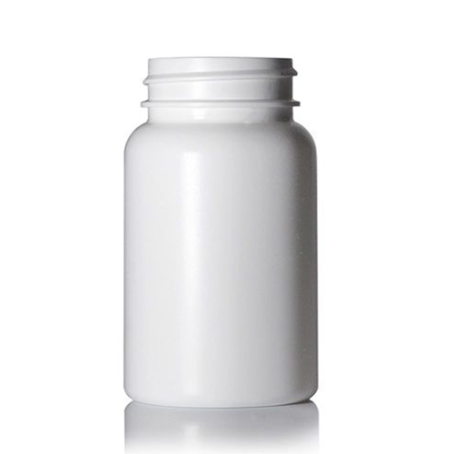 100 cc white HDPE plastic pill packer bottle with 38 400 neck finish 1