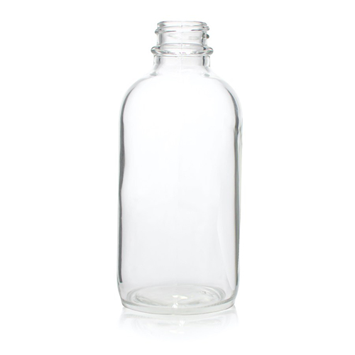120ml Clear Boston Round Glass Bottle with 22 400 Neck Finish
