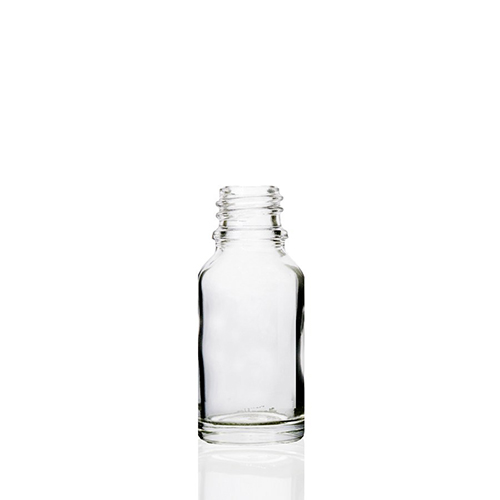 15ml Clear Euro Round Glass Bottle with 18 DIN Neck Finish
