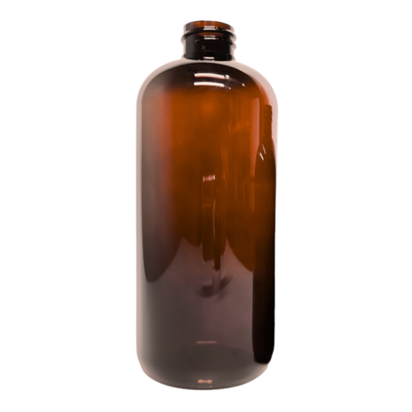 16 oz amber boston round bottle resized