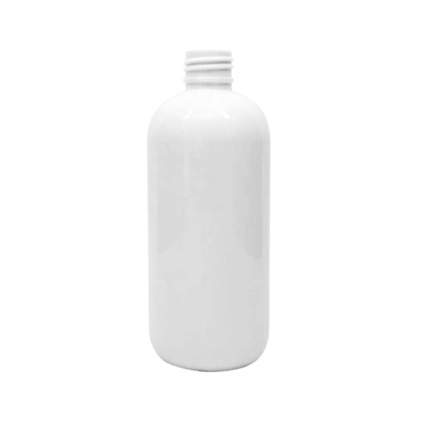 16 oz white pet boston round bottle