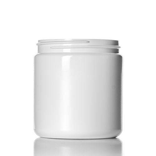 19 oz white HDPE plastic wide mouth container with 89 400 neck finish