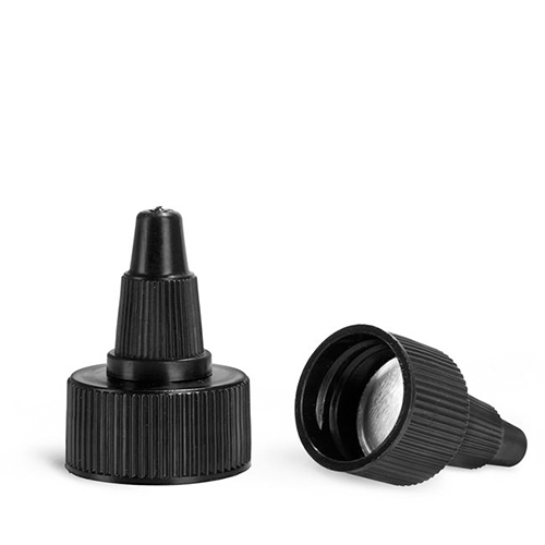 20 410 Dispensing Caps Black Plastic Induction Lined Twist Top Caps