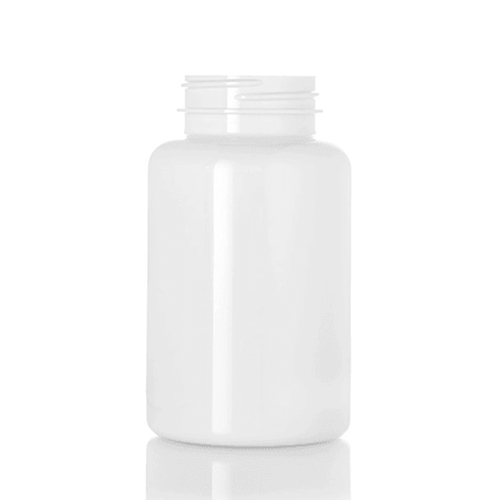 250 cc white PET plastic pill packer bottle with 45 400 neck finish