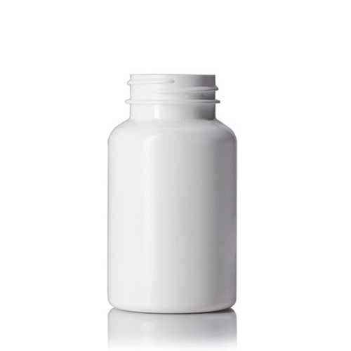 300 cc white HDPE plastic pill packer bottle with 45 400 neck finish 1