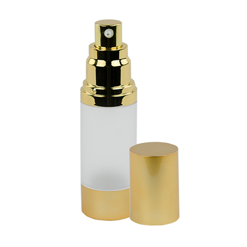 30mL Frosted Brushed Gold Airless Bottle with Pump