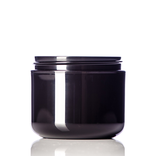4 oz black PP plastic double wall round base jar with 70 400 neck finish