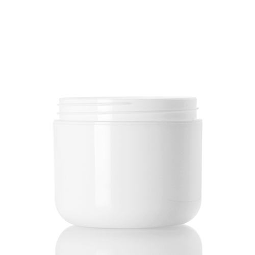 4 oz white PP plastic double wall round base jar with 70 400 neck finish
