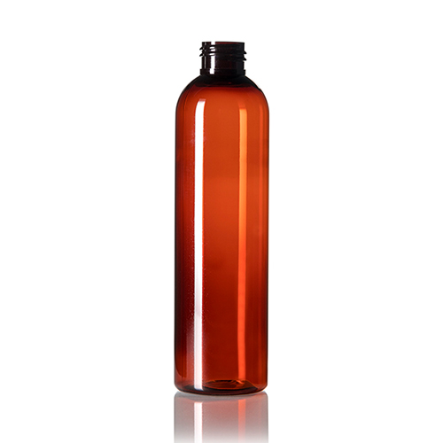 8 oz PET Amber Cosmo Round Bottle with 24 410 Neck Finish 1