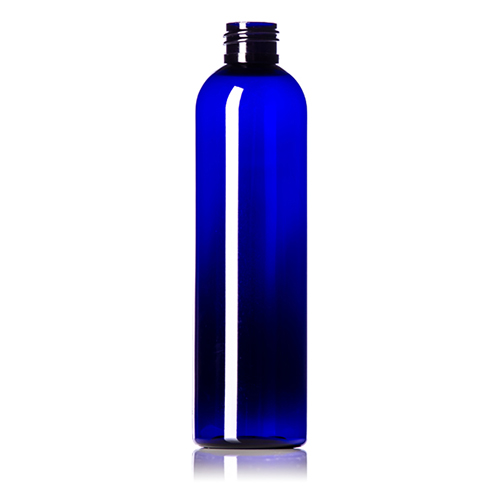 8 oz PET Cobalt Blue Cosmo Round Bottle with 24 410 Neck Finish 1