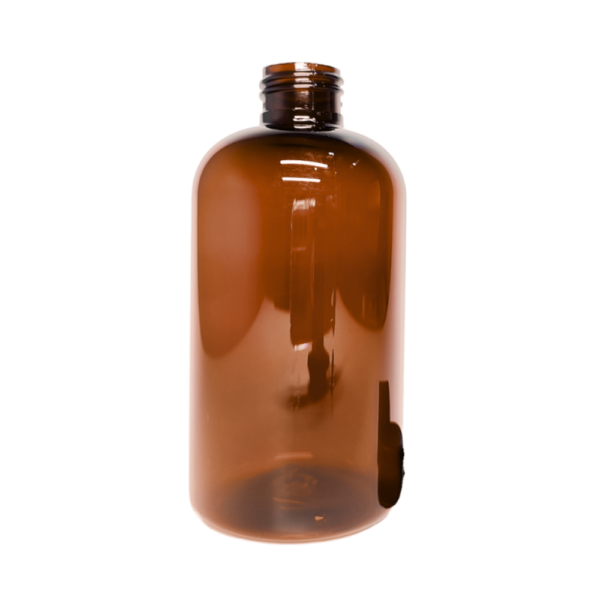 8 oz amber boston squat round bottle resized
