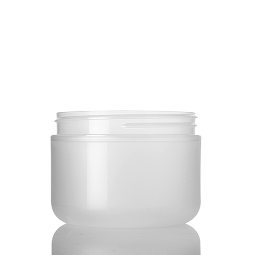 8 oz white PP plastic double wall round base jar with 89 400 neck finish