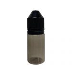 Omega 30ml PET Translucent SmokyBlack bottle PE natural tip assembled in PP TE CRC Cap Black