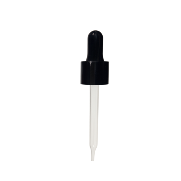 18415 black smooth non crc dropper with shiny black bulb, straight tip glass pipette for 5ml, 10ml, 15ml, 30ml, 50ml, 100ml euro glass bottle (2)
