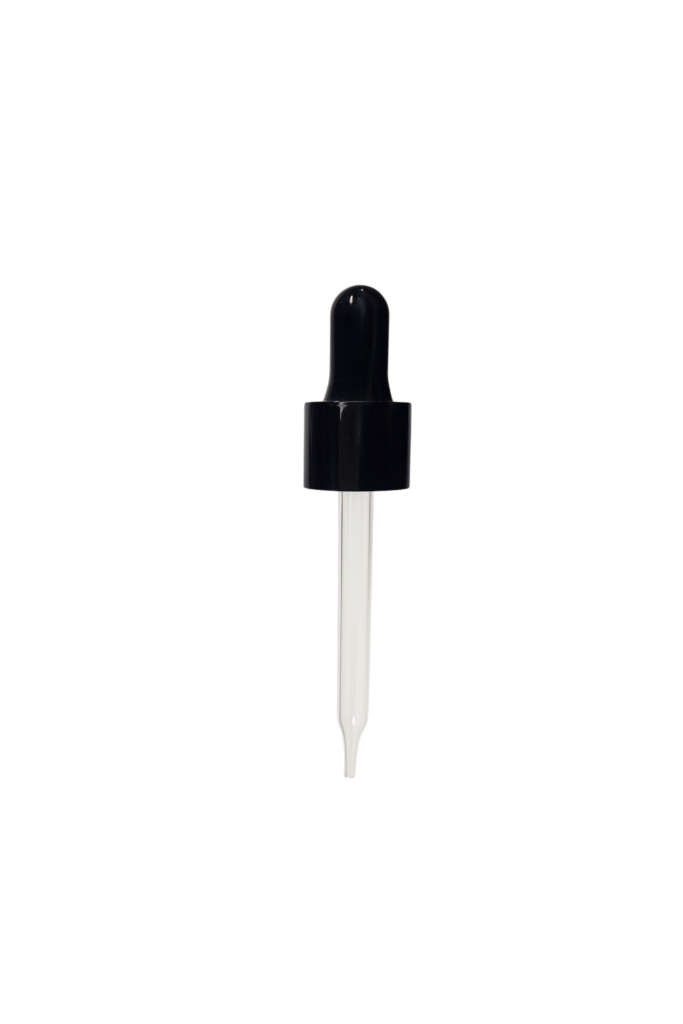 18415 black smooth non crc dropper with shiny black bulb, straight tip glass pipette for 5ml, 10ml, 15ml, 30ml, 50ml, 100ml euro glass bottle (2)