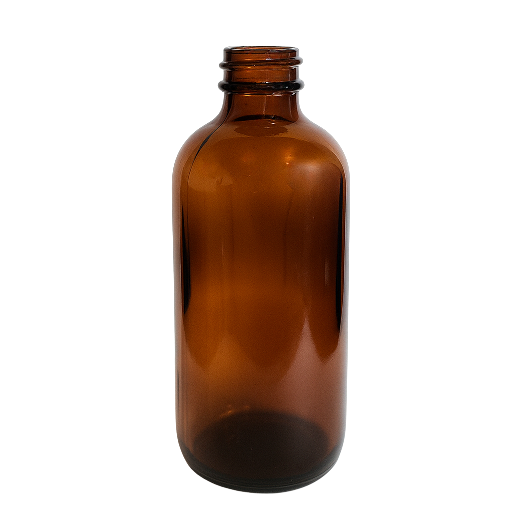 8oz Amber Boston Round Glass Bottle 8oz Amber Boston Round Glass Bottle