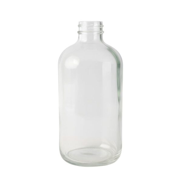 16oz flint Boston round glass bottle