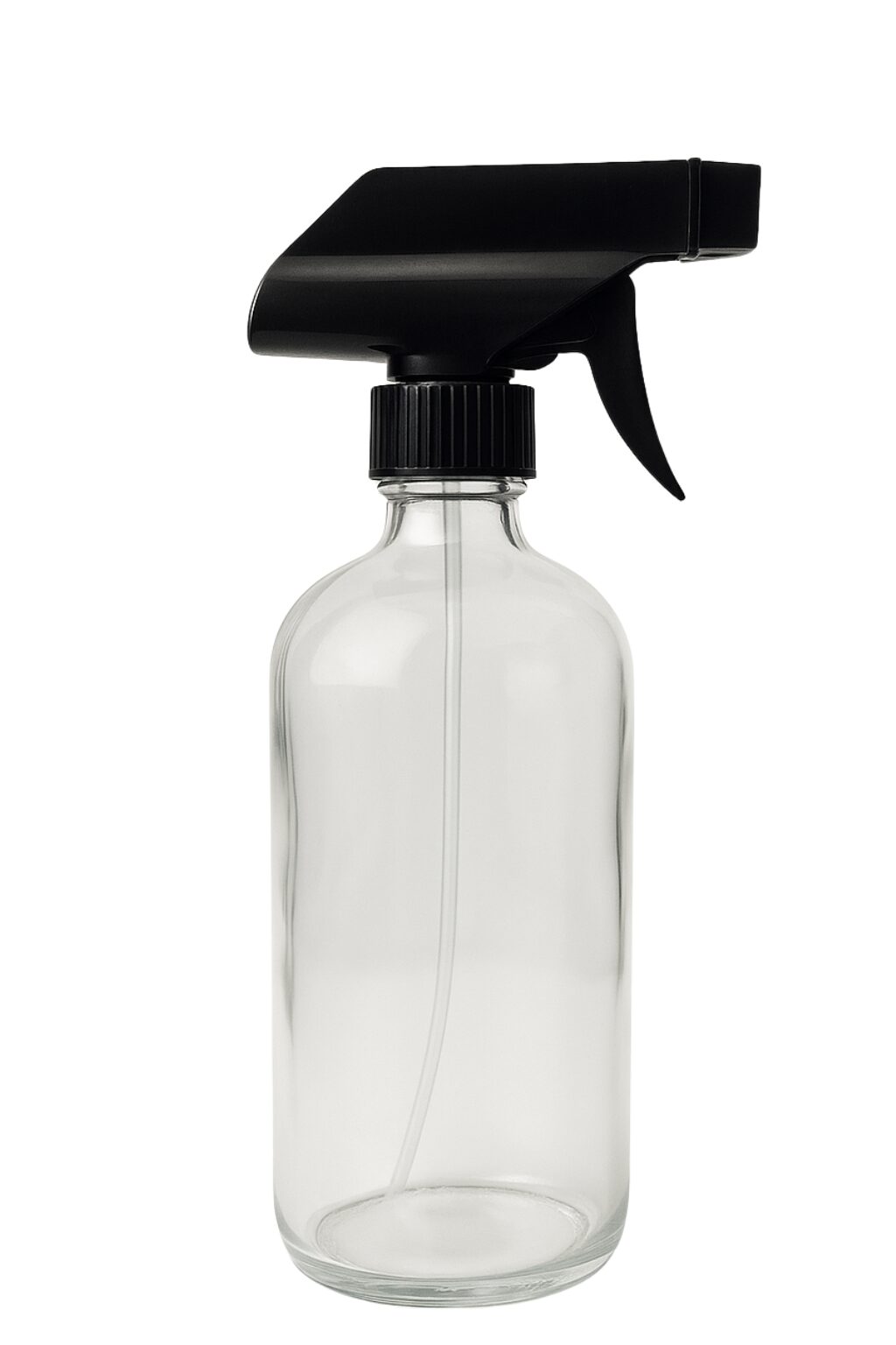 flint Boston round glass bottle with black trigger sprayer flint Boston round glass bottle with black trigger sprayer
