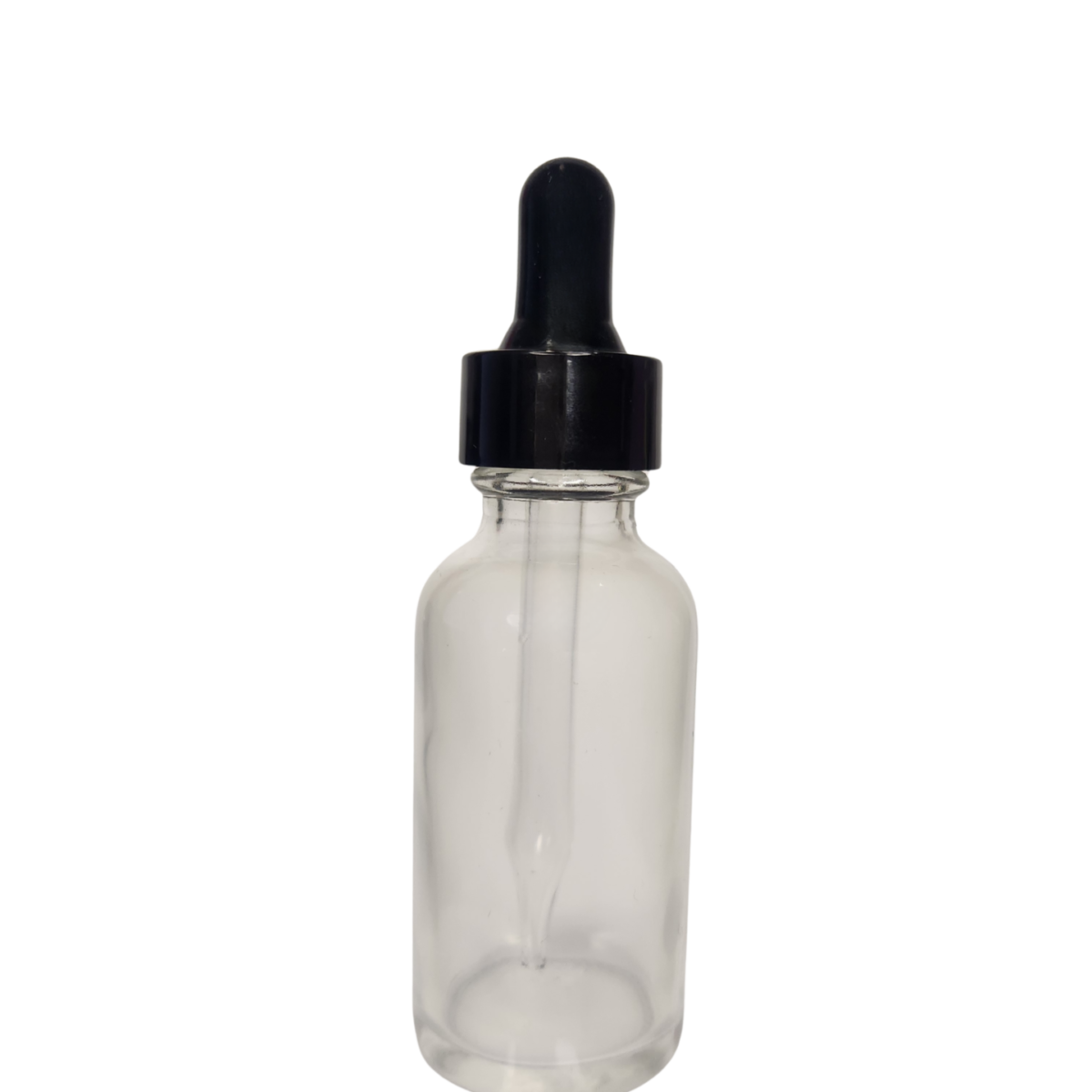 20/400 black smooth non-crc dropper with shiny black bulb, straight-tip glass pipette for 1oz and 2oz boston round glass bottle