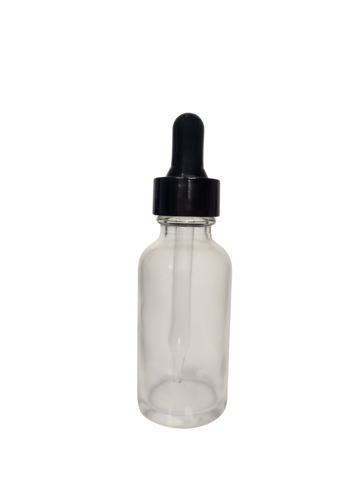 20/400 black smooth non-crc dropper with shiny black bulb, straight-tip glass pipette for 1oz and 2oz boston round glass bottle